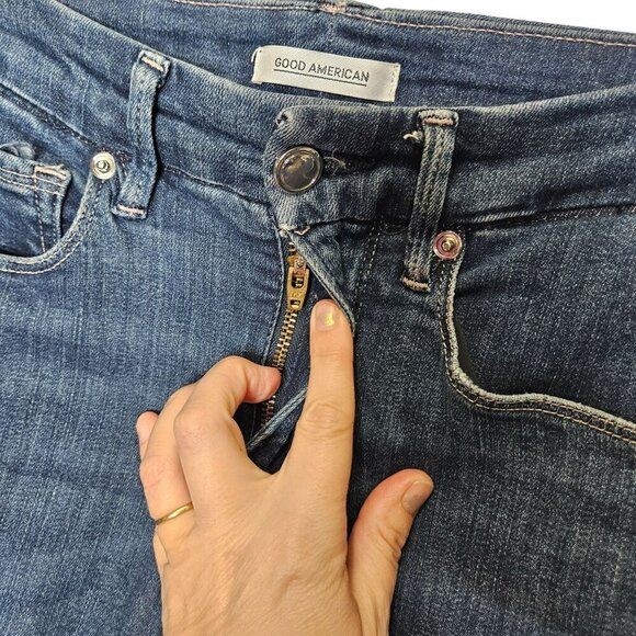 Good‎ American Women's Good Legs Crop Jeans  Size 25 0 Blue Denim - Picture 2 of 13